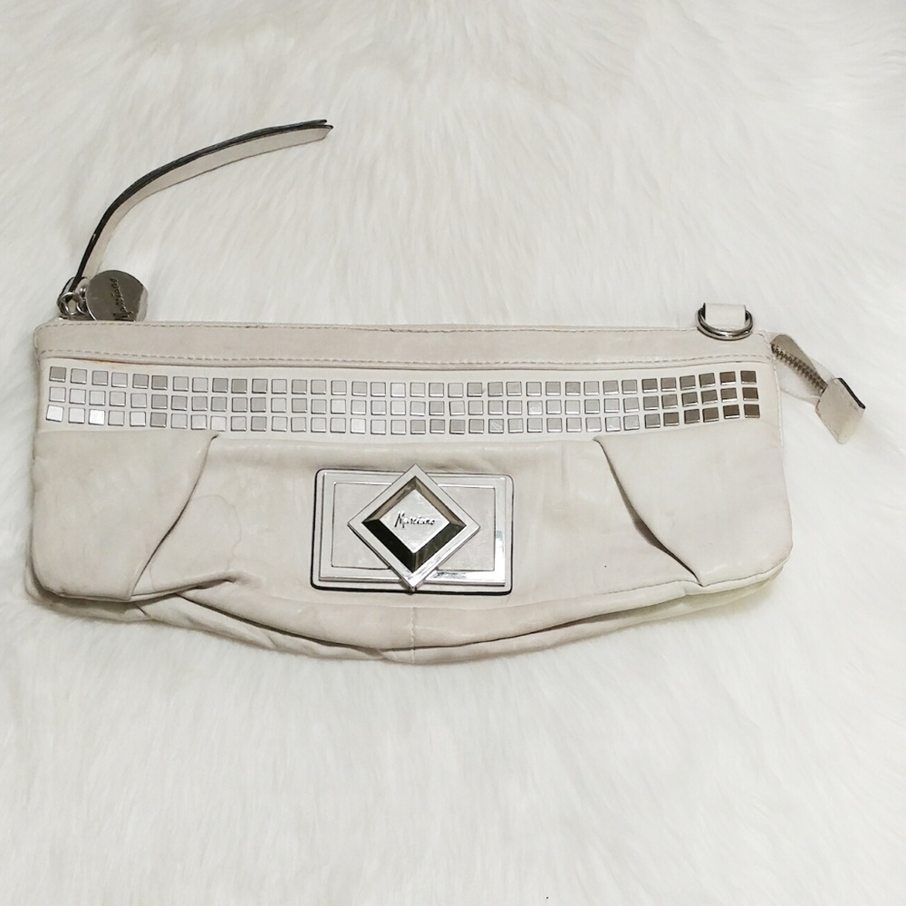 Guess Marciano Ivory Leather Clutch